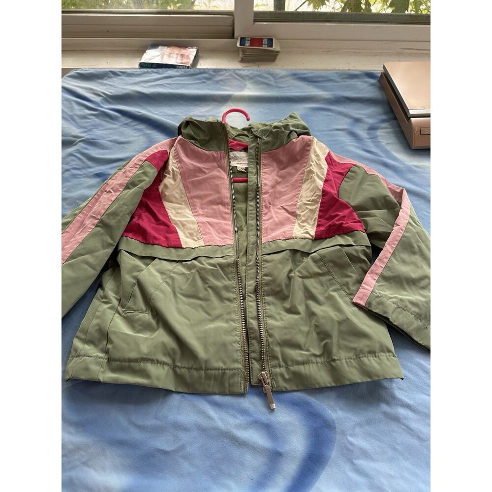 Gymboree Lined Rain Jacket Size 5/6 Hooded Girls Green